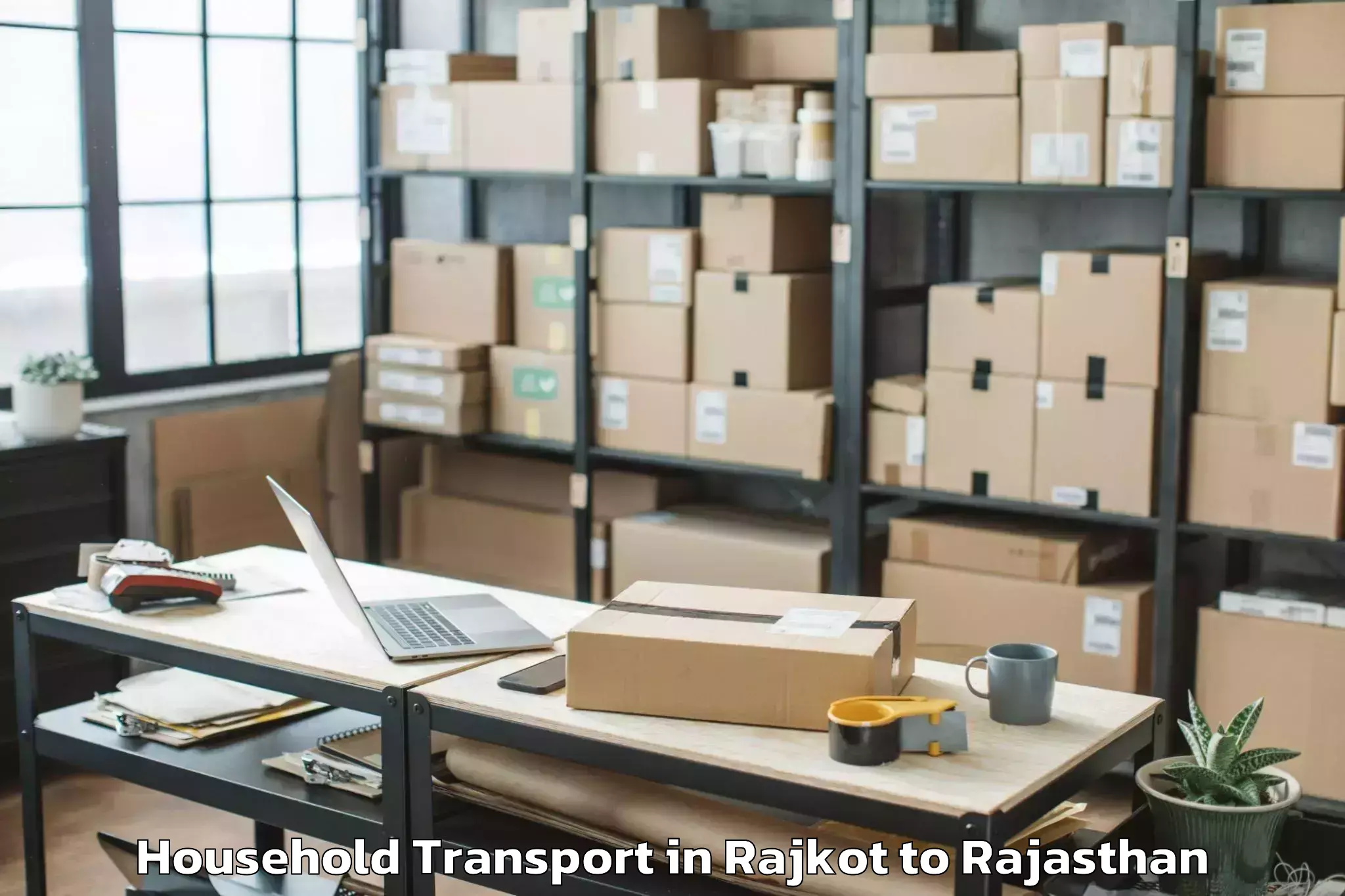 Trusted Rajkot to Central University Of Rajastha Household Transport